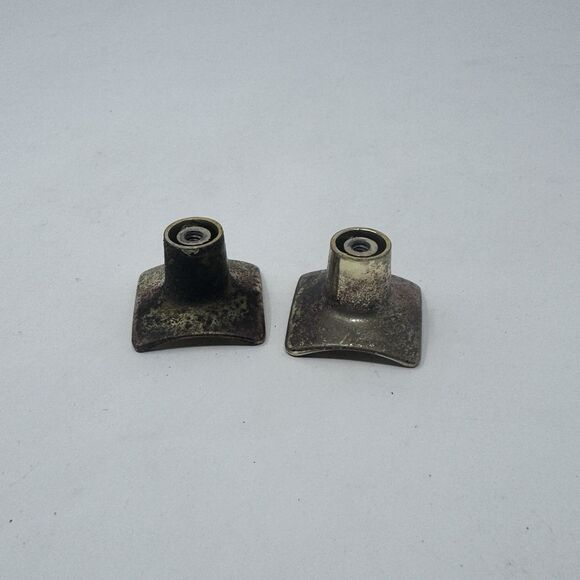 VTG Jaybee JB Manufacturing Corp Square Drawer Knobs MCM Mid Century Gold x2 - Picture 2 of 8